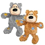 KONG Wild Knots Bears - Durable Dog Toys with Internal Knotted Ropes and Minimal Stuffing for Less Mess (Assorted Colors) (X Large (2 Pack))