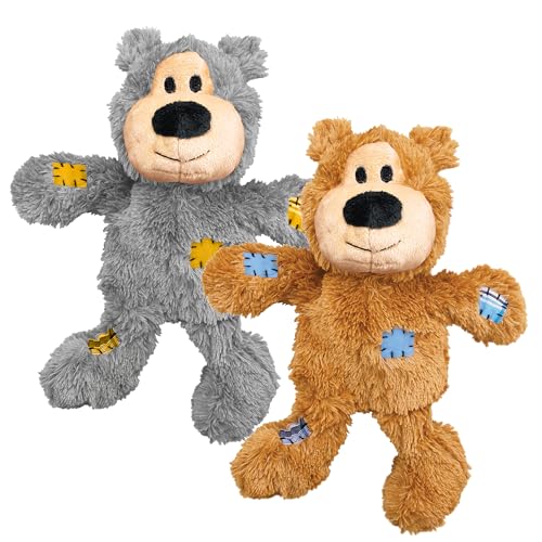 KONG Wild Knots Bears - Durable Dog Toys with Internal Knotted Ropes and Minimal Stuffing for Less Mess (Assorted Colors) (X Large (2 Pack))