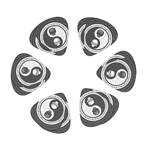 Lot de 12 médiators pour guitare avec tête de mort abstraite Yin Yang Noir - Les Beatles, Paul McCartney, John Lennon, RIngo Starr, George Harrison Lot de 12 médiators pour guitare avec tête de mort abstraite Yin Yang Noir – Image 3