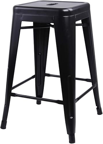 Miniatura 262 de GIA Taburete de mostrador sin respaldo de 24 pulgadas, cantidad de 4, bronce con asiento de madera clara Negro -,Café,Gris,gris, (Gun