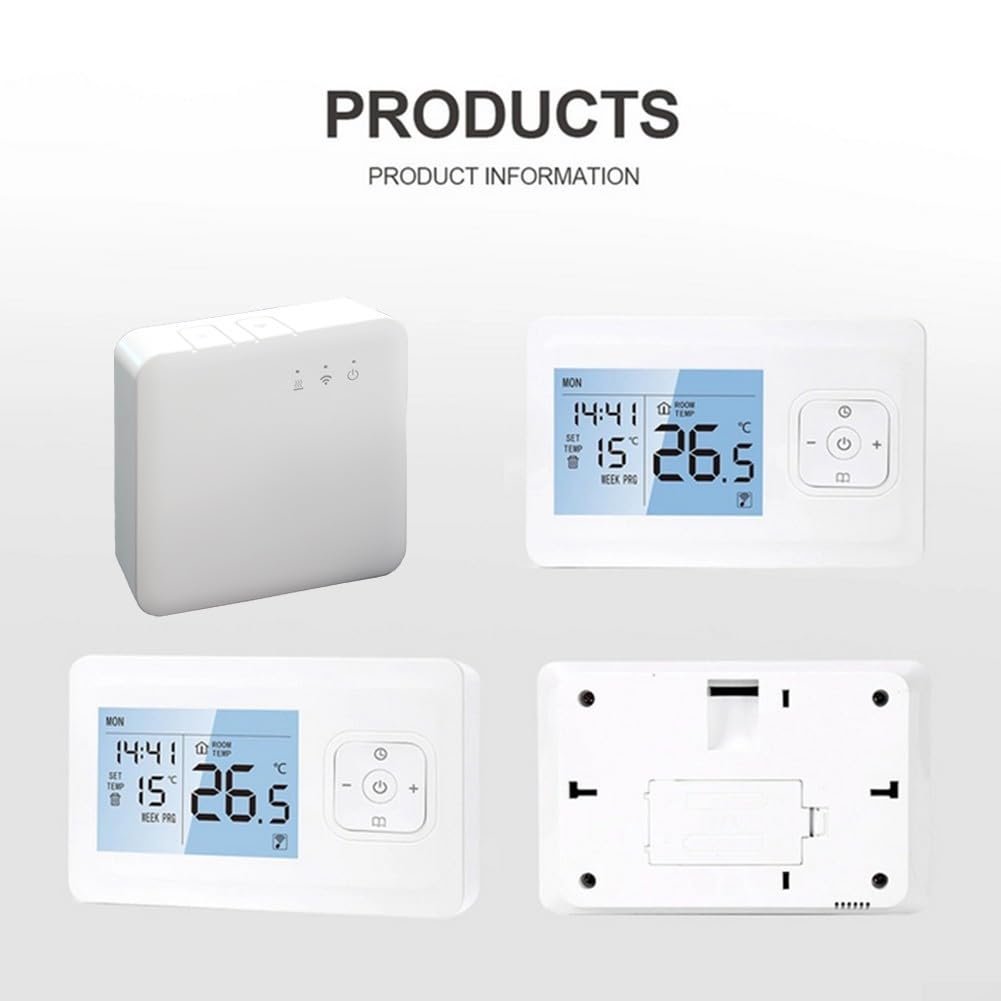 Thermostat intelligent sans fil pour Tuya, ME901H Contrôleur de température WiFi avec contrôle par application téléphonique pour chauffage programmable