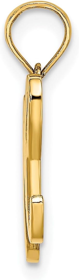 14k Yellow Gold Script H Pendant for Women - Cursive Initial Necklace with Polished Finish, Elegant Letter Jewelry Charm, Real Gold Monogram Accessory, Fine Identity Necklace for Everyday Wear - Image 2