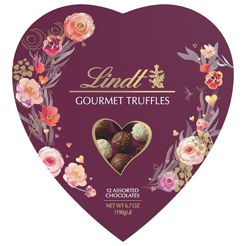 Lindt Valentine’s Gourmet Truffles Assorted Chocolate Candy Heart, 6.7 oz.