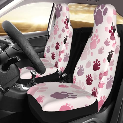 Housses pour siège auto empreintes de pattes roses pour voyager confortablement avec vos animaux