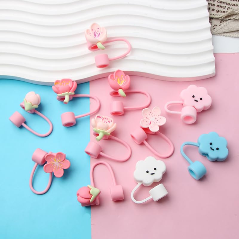 11 tapas y tapones de silicona para pitillos, reutilizables miniatura 5