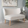 Christopher Knight Home GDFStudio Dumont Mid-Century Modern Fabric Settee, Beige and Natural, Loveseat