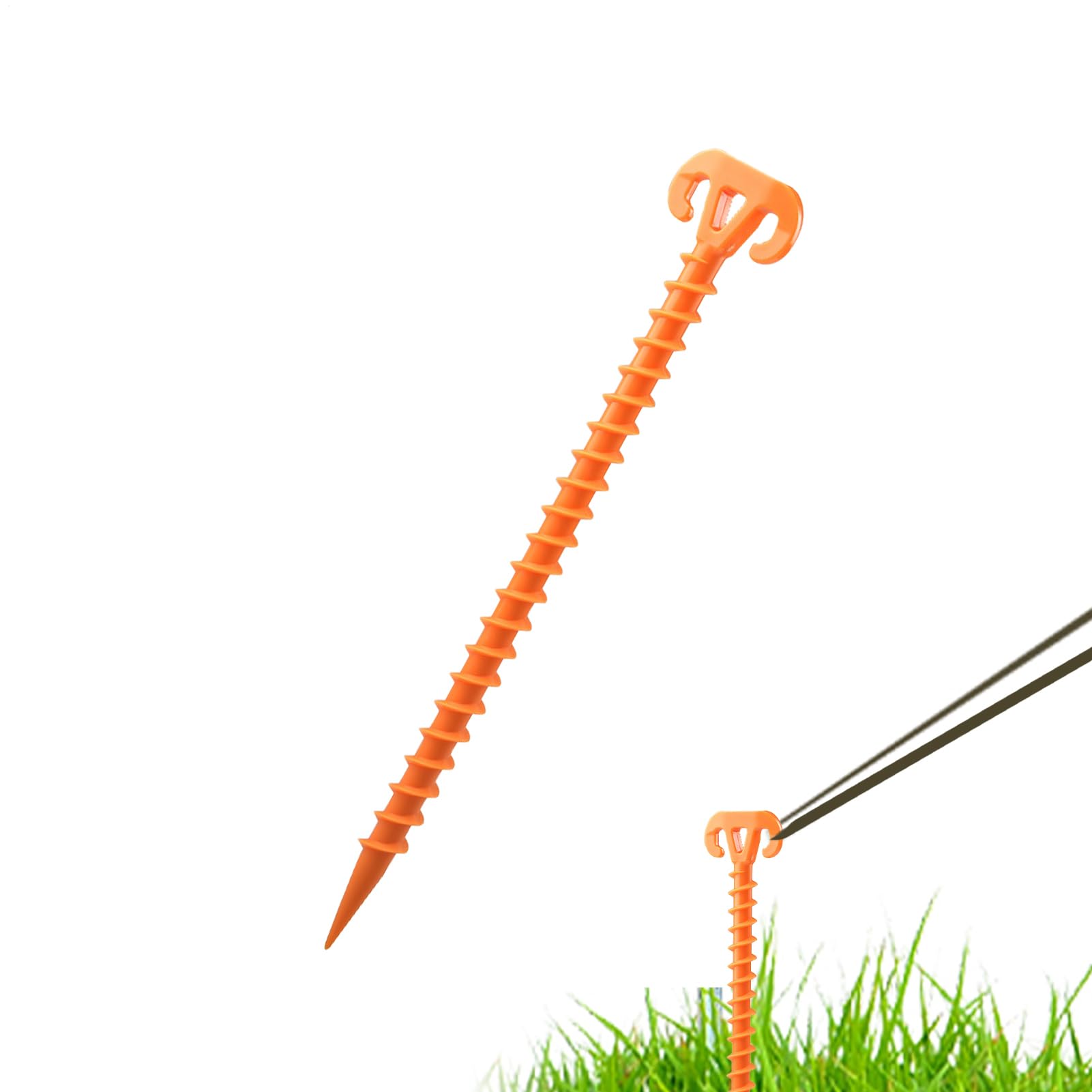 Metalowe śledzie do mocowania w ziemi, 28 cm, pomarańczowe słupki namiotowe, wytrzymałe, kołki do piasku, szpikulce do wbijania w ziemię do namiotów, do ogrodu, na trawnik, piknik, wędrówki