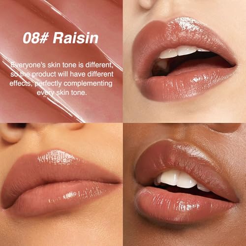 Image of evpct Raisin Honey Lipstick Moisturizing Tinted Lip Balm for Older Women | Hydrating Formula Tinted Lip Oil Stick, Sheer Lightweight Softening, Shine Glowy Lipgloss Lips Color Tint Stain, Cruelty-Free