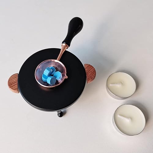 Miniatura 5 de Kit de calentador de sellado de cera para sellar cuentas de cera, horno de cera de sellado con cuchara de fusión y 2 velas de velas, juego de