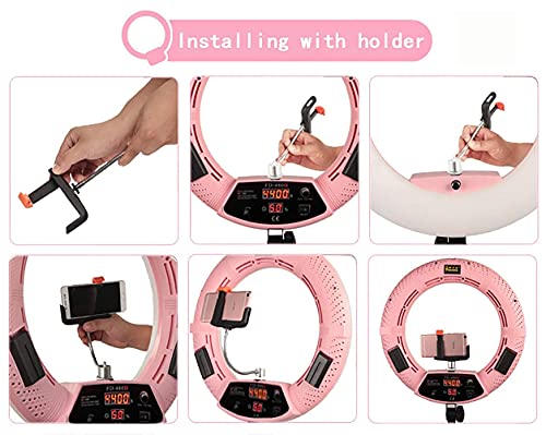 FACAZ Kamera-Foto-Video-Beleuchtungs-Kit: 48 Zentimeter Äußeres 96 W 5500 K Dimmbares LED-Ringlicht, Lichtstativ, Vine… – Bild 3