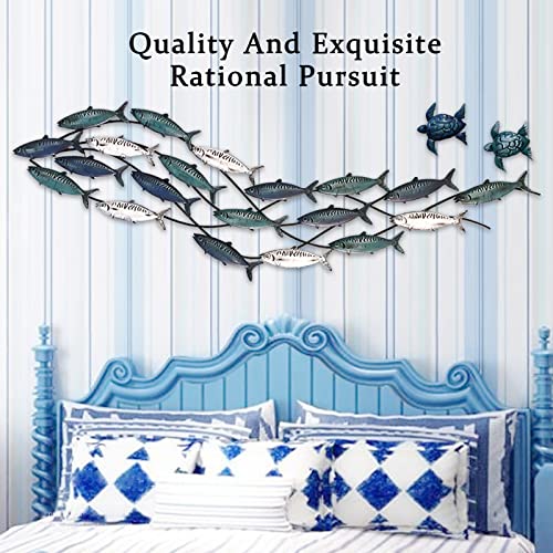 Lhzzwtf Coastal Metal Fish Wall Decor,Modern Marine Metal Wall Art Sculpture Decor Is Perfect For A Coastal/Nautical/Beach Or Ocean Themed Holiday Home/Bedroom/Living Room. ( Send Two Metal Turtles) thumb #7