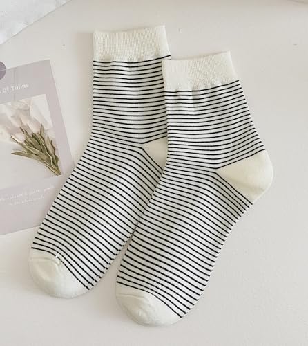 Women's Polka Dot & Striped Crew Cute Ankle Socks Size 5-93