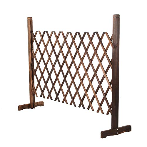 Youyijia Garden Gate Expanding Trellis Retractable Gate Wooden Trellis Fence Screen Plant Pet Dog Safety Fence 88cm Height 26-146cm