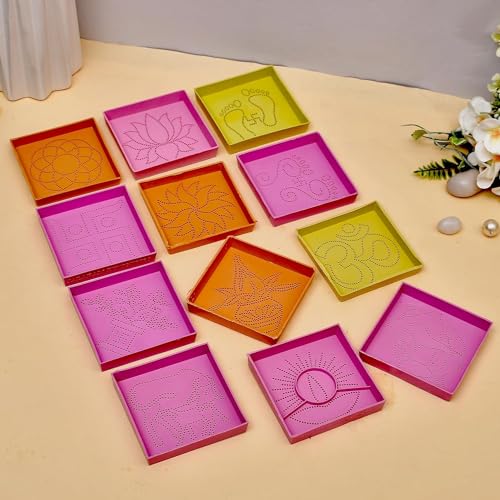 Ready to Draw Rangoli Making Kit Rangoli Making Stencils (Style-1)