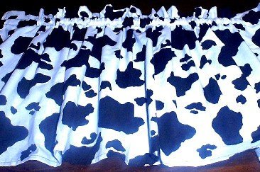 Handmade in USA New Window Curtain Valance Made from Cow Spots Moo Fabric