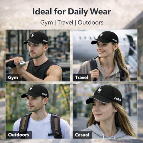 Image of Baseball Cap for Men Original Adjustable Unisex Cap, Mens Caps Stylish, All Sports Type Caps or Hats, Free Size, UV Protection, Sports Cap for Men's, Outdoor Casual Wear (Pack of 1)