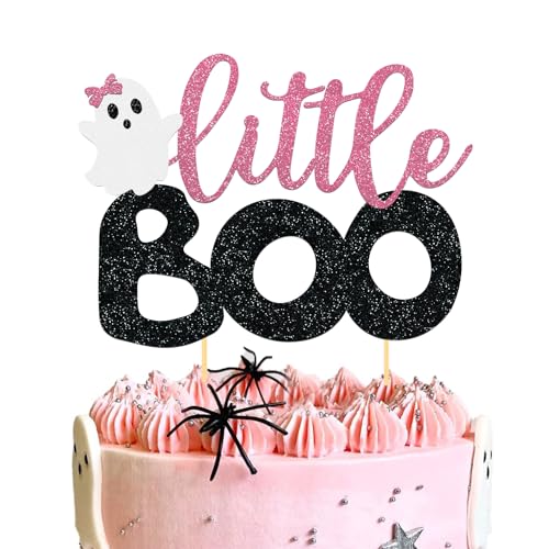 Little-Pink Boo Cake Topper Happy Day Ghost Picks Baby Shower Supplies Pink Ghost