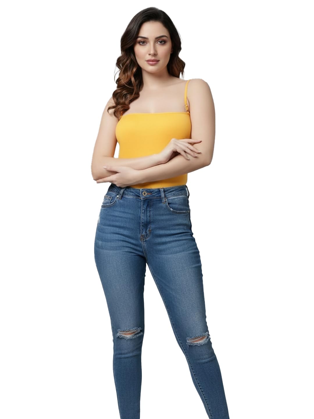 madfrog Women’s Solid Sleeveless Camisole – Cotton Blend Spaghetti Strap Lightweight & Soft Inner Top for Casual Wear, Gym, Lounge & Summer Fashion (in, Alpha, Free Size, Regular, Yellow)-picture-44