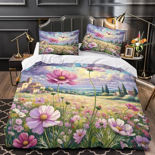 Housse de couette cosmos 3D microfibre抗 allergie lit double 200x200 fermeture éclair cachée