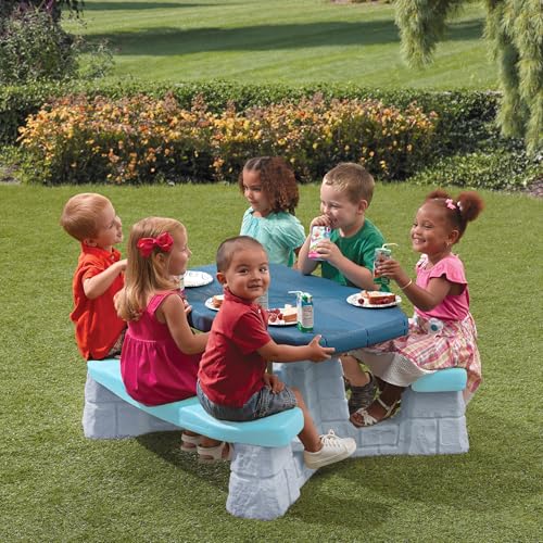 Step2 Sun and Fun Picnic Table with Umbrella for Kids, Outdoor Table and Bench Set, Seats 4, Ages 3+ Years - image 6