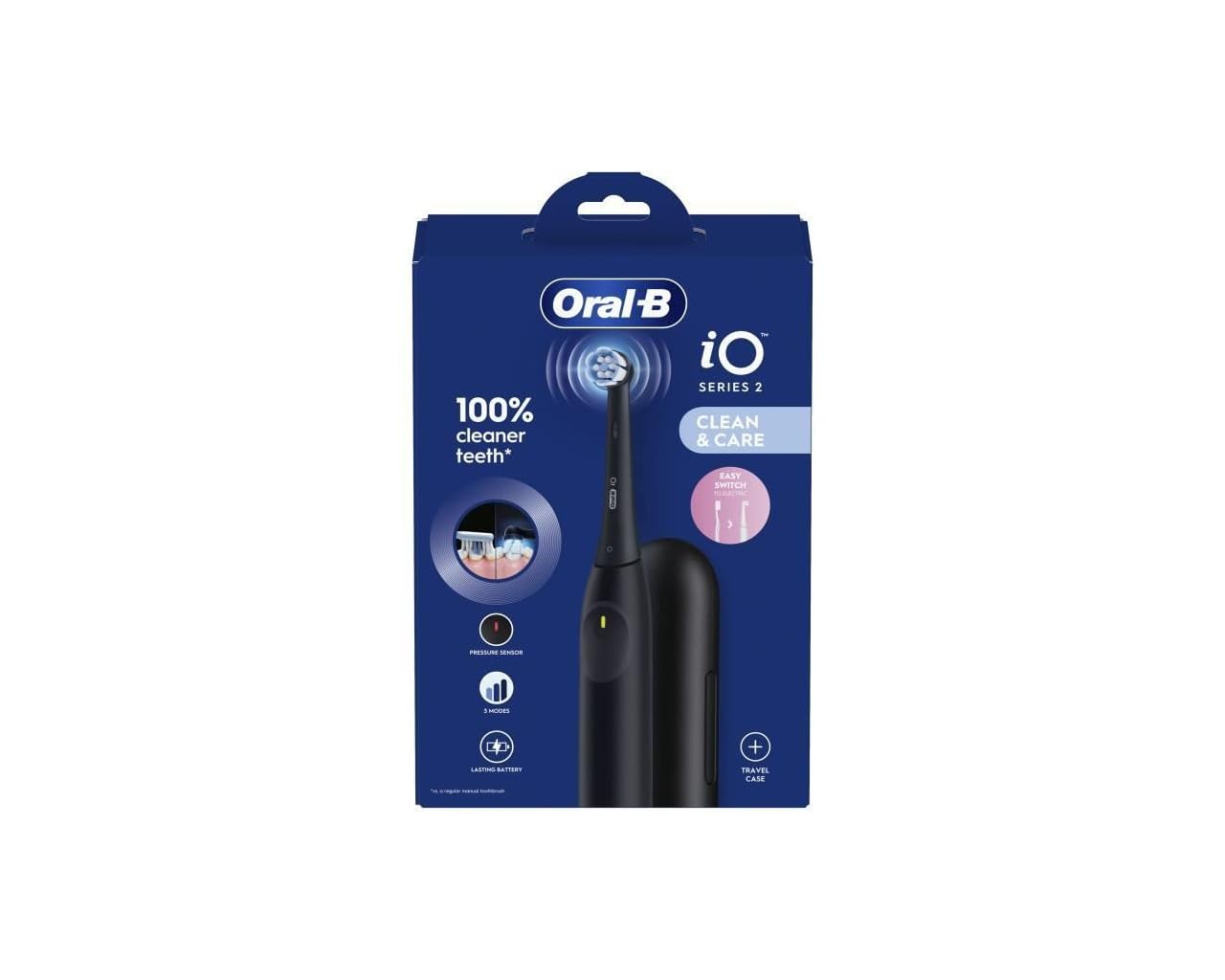 Oral-B IO2 Cepillo Dental Eléctrico Negro con Funda de Viaje