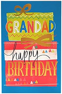 Grandad Happy Birthday Card, Birthday Card for Him, Bright Grandad Birthday Card