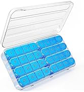 Colorwing Monthly Pill Organizer, 4 Weeks Travel Medicine Organizer with 32 Compartments for Dail...
