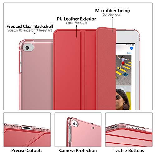 Smart cover iPad Mini 5 rouge housse fine pour tablette Apple 7.9 pouces