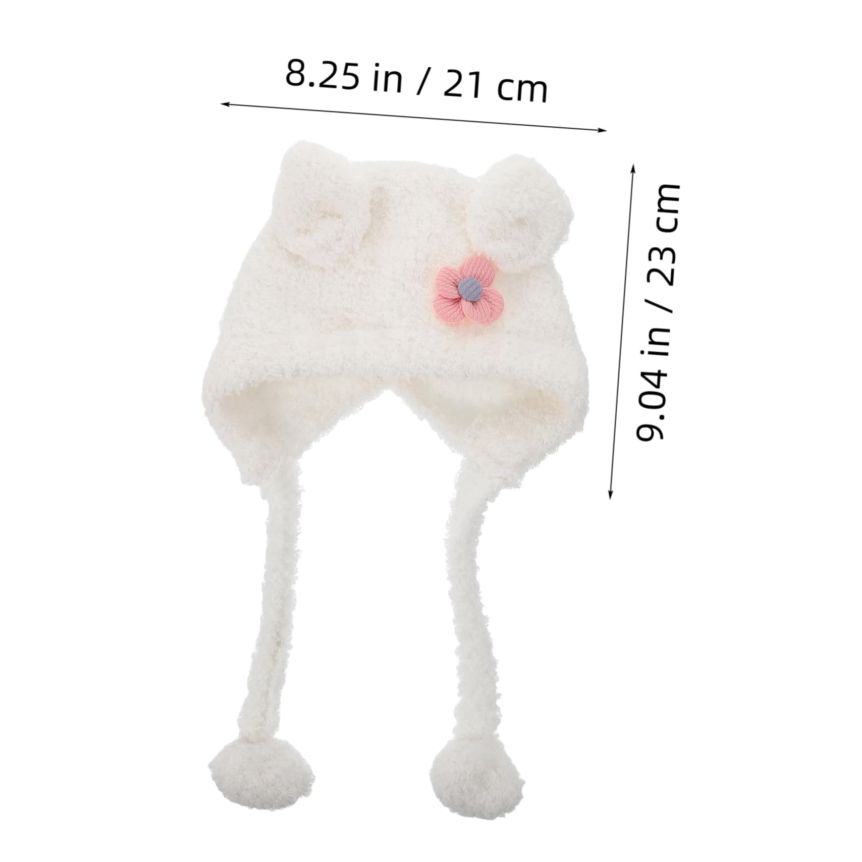 BESTonZON Baby Winter Hat Set Baby Beanie Earflap and Hood Warm and Cozy Skull Cap for Boys and Girls White