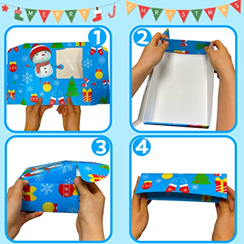 BAYLAY Christmas Cookie Boxes - 20PCS Christmas Cookie Boxes 30PCS Christmas Gifts Tags Christmas Treat Boxes Christmas Bakery Boxes with Window