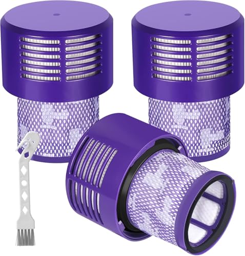 3Pack Filter Replacement for Dyson V10 Cyclone V10 Absolute V10 Animal V10 Total Clean V10 Motorhead Replace Part No. 969082-01 1 Clean Brush