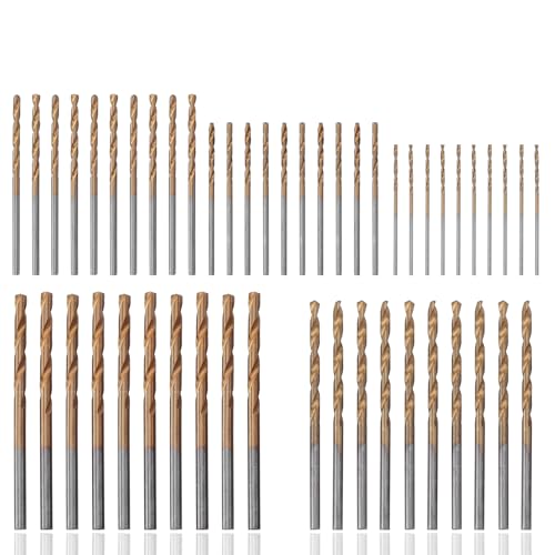 HaoTrade 50Pcs Titanium Coated Steel Twist Drill Bits, Mini Twist Drill Bit Set, Metal Drill Bit Kit, Round Shank High Speed Twists Drill bit Sets for Drilling Wood Plastic Copper Aluminum Alloy 1 HaoTrade 50Pcs Titanium Coated Steel Twist Drill Bits, Mini Twist Drill Bit Set, Metal Drill Bit Kit, Round Shank High Speed Twists Drill bit Sets for Drilling Wood Plastic Copper Aluminum Alloy