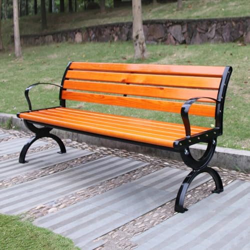 Banc d'extérieur en métal sans dossier pour parc et terrasse en acier