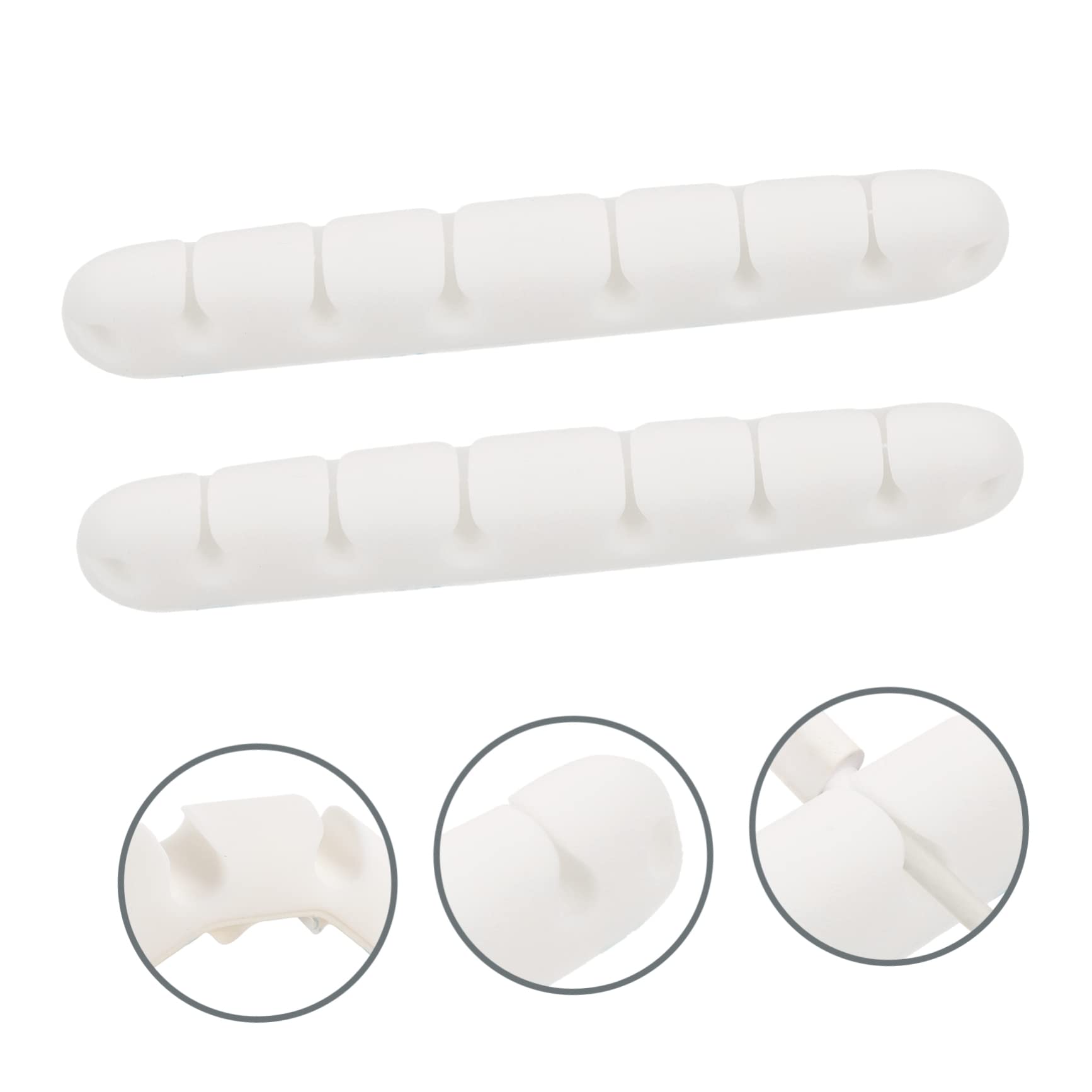 Hemobllo 10piezas Organizador De Cables Adhesivo Para Escritorio Clips Para Gestión De Cables De Ranuras Soporte Autoadhesivo Usb