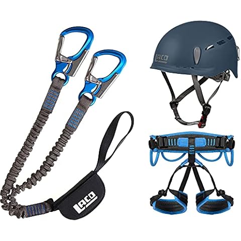 LACD - Set de escalada Pro + arnés de escalada (tamaño M, protector 2.0), color azul marino Cover