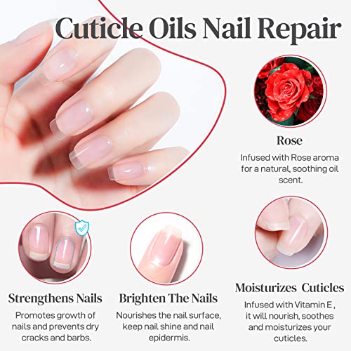 Asteration Cuticle Oil For Nails 0.53 Oz - Contains Jojoba Cutical Essence Vitamin E & B, Moisturizes And Strengthens Nails And Cuticles, Heals Dry Cracked Cuticles, Paraben Free, Rose Scent #TOP3