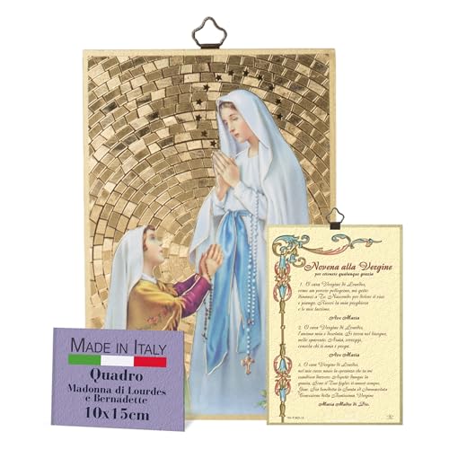LEGNO MDF - In questo quadro religioso camera da letto, l'immagine sacra è messa su MDF di pioppo dorato, un materiale noto per la sua stabilità e durata: l'opera manterrà la sua integrità estetica e funzionale negli anni
