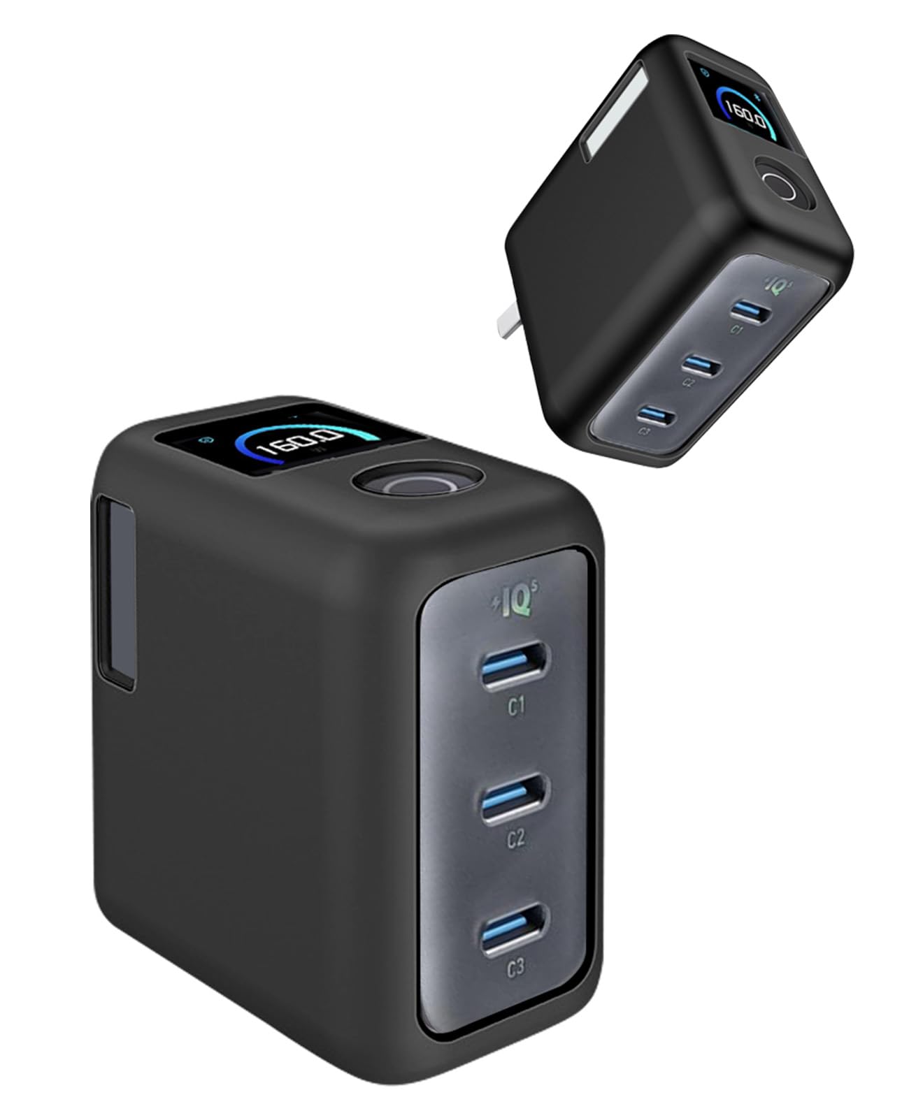 Silicone Protective Case for Anker Prime 160W USB-C Charger , Full-Body Protective Cover with Precise Cutout, Shockproof Dustproof Charging Block Protector Sleeve & Scratch-Resistant Sleeve (Black)