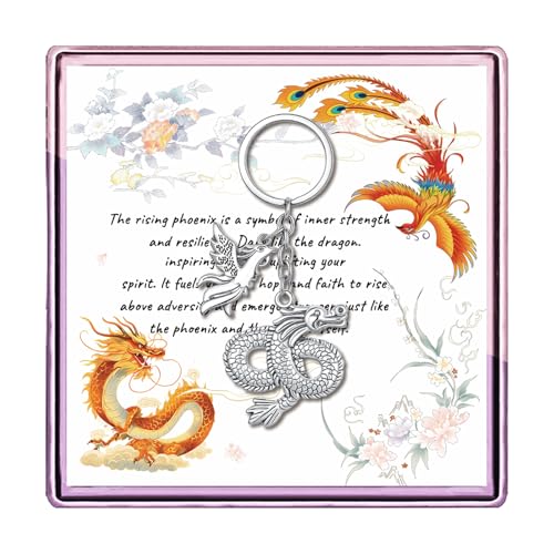 liforlove Inspirational Gifts Motivational Key chains - Dragon Phoenix keychain