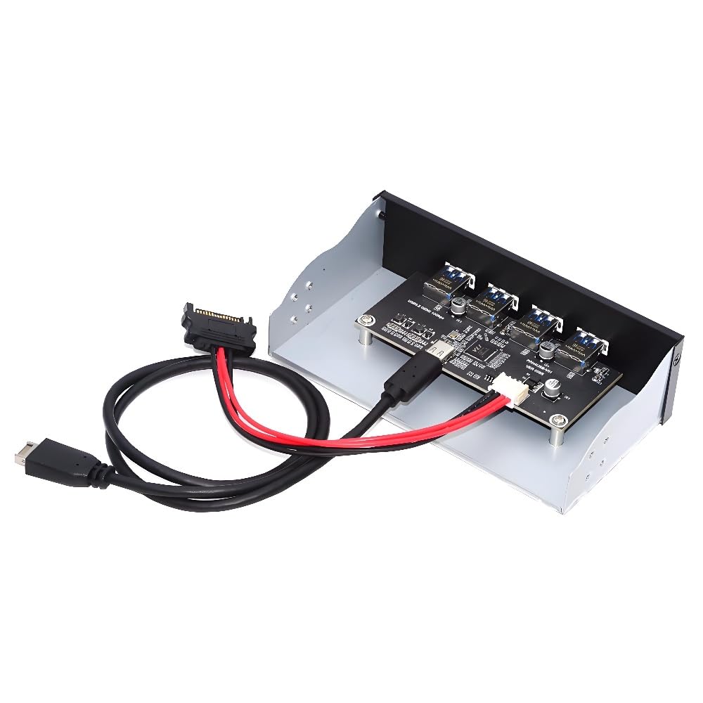 cablecc 4-port 10gbps front panel internal usb 3.1 gen 2 type-c to type-a to motherboard internal type-e hub adapter for 5.25" bay