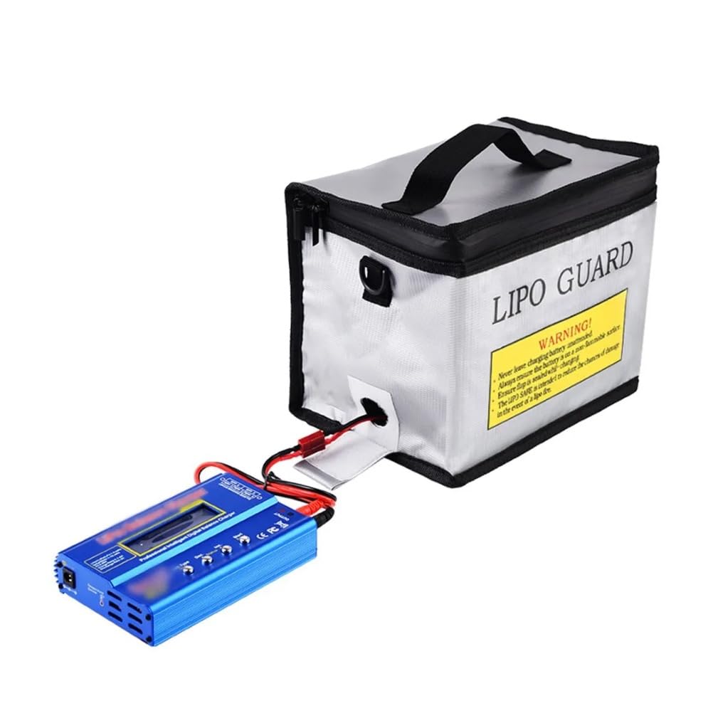 2 Bolsas De Seguridad Ignífugas Para Baterías Lipo, 185x75x60 Mm, Fibra De Vidrio, Para Carga Y Almacenamiento Seguro