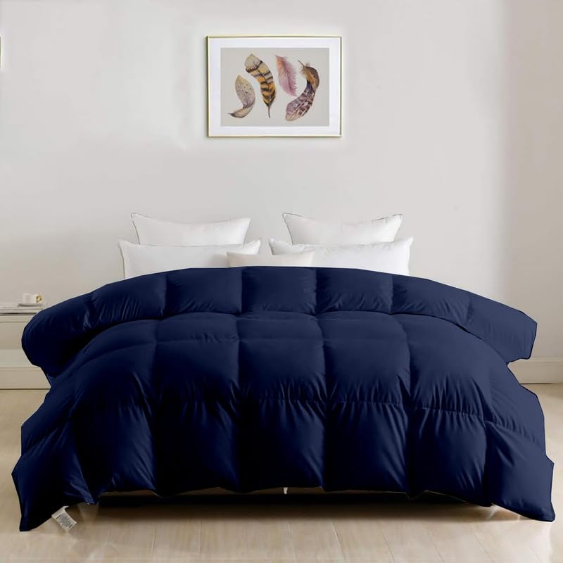 Image of ARLinen AC Comforter Quilt Blanket for All Season Super Soft Fluffy Comforter, 200 GSM (90 inch x 100 inch Inches /228cm x 254cm) - Double Bed Comforter|Navy