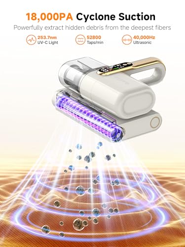 Image of FEPPO Cordless Mattress Vacuum Cleaner, 18Kpa Strong Suction Bed Vacuum