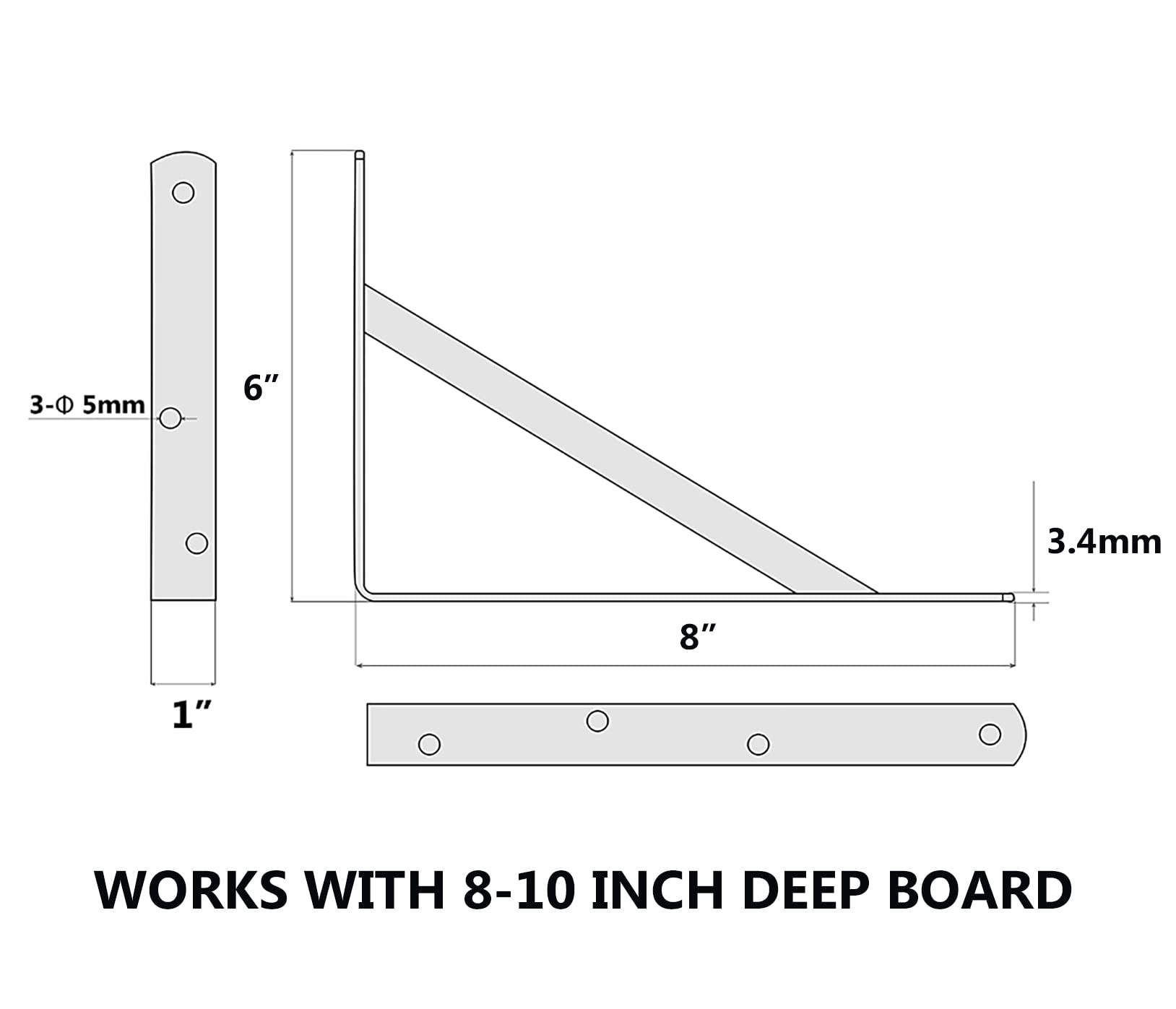 NEODROP 12-pak 20 cm wytrzymałe wsporniki półek