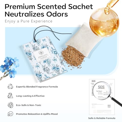 Image of MYARO 20 Packs Fresh Linen Sachets for Drawer and Closet, Long-Lasting Sachets Bags Air Freshener Fresh Scents, Potpourri Bags Home Fragrance for Lover