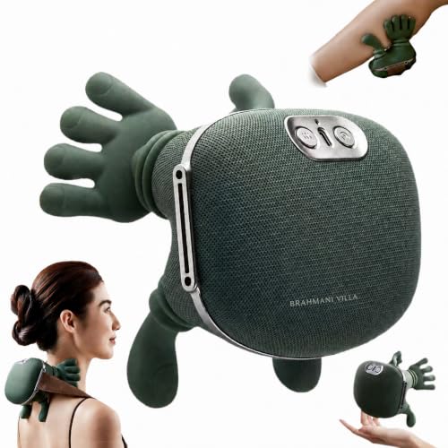 Image of Bionic Heated Wireless Portable Shiatsu Neck and Back Massager, Electric Deep Tissue 4D Kneading Massage Simulated Human Hand Design for Pain Relief and Muscle Relax Massager (Green)