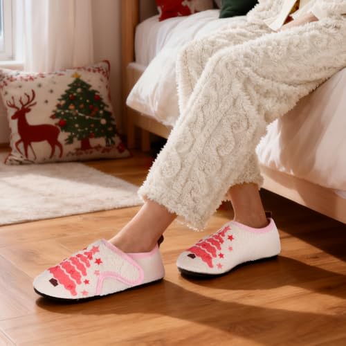 Image of Ibeauti Women Mens House Slippers Lightweight Comfy Barefoot Slipper Socks Rubber Sole House Shoes for Indoor /Outdoor Bedroom Travel
