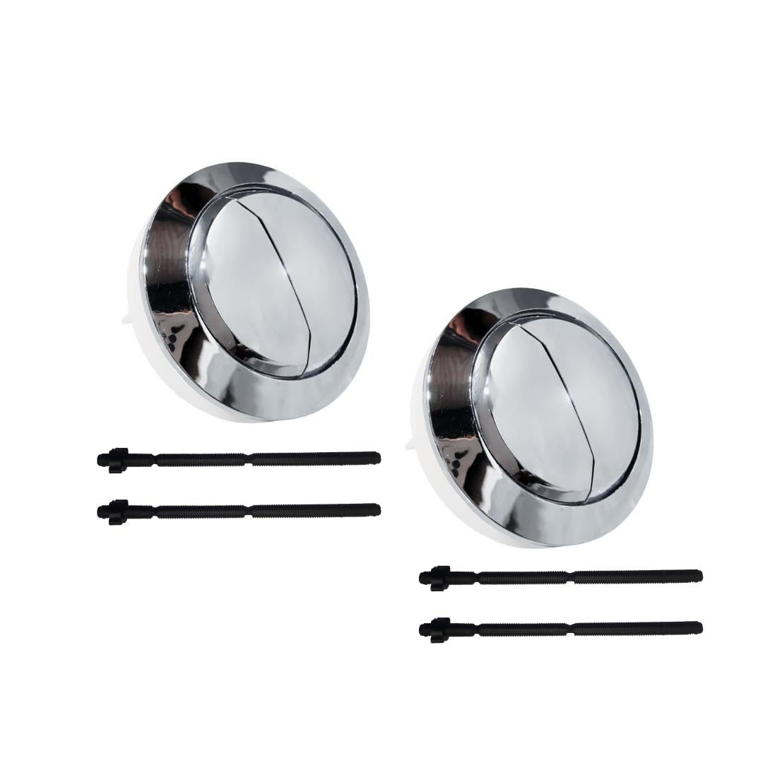Dual Flush Push Button Toilet Water Tank | Replaceable Round Toilet Flushing Button | Compatible with all brands | universal toilet flush (58 mm / 2.28 inch) button 2pc