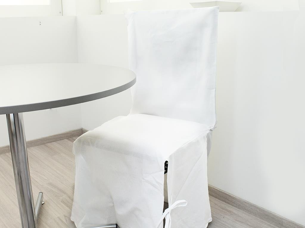 Soleil d'ocre Panama Cotton Chair Cover 37 x 50 x 115 cm White, 105x45 cm