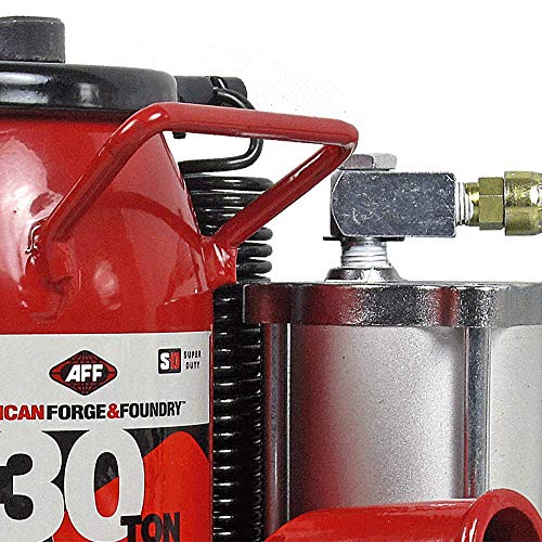 AFF Bottle Jack, Hydraulic Air Car Lift with Welded Tank and Frame - 30 Ton, Extra Thick Base, Dual Throttle Return Spring, Durable, Heavy Duty, Specially Engineered Air Motor, 5630SD
